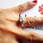 Bella Gloria GY00333 Yantaşlı Tektaş Gümüş Yüzük