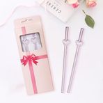 Bella Hause 3 Parça Kalpli Cam Pipet Seti | Yeniden Kullanılabilir Isıya Dayanıklı Borosilikat Cam Pipet ve Temizleme Fırçası, Estetik Soğuk Kahve, Kokteyl ve Meşrubat Pipeti (Model: K-6401)