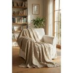 Bella Home 175X215 Sakallı Koltuk Örtüsü - Kaymaz Taban - Şönil Jakar Kumaş - 175 x 215 cm - Kahve