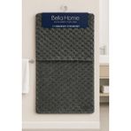 Bella Home 2\'li Petek Puffy Klozet Takımı - Yıkanabilir Kaymaz Dot Taban - 60X100 cm 50X60 cm - Antrasit