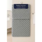 Bella Home 2\'li Petek Puffy Klozet Takımı - Yıkanabilir Kaymaz Dot Taban - 60X100 cm 50X60 cm - Gri