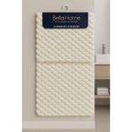 Bella Home 2'li Petek Puffy Klozet Takımı - Yıkanabilir Kaymaz Dot Taban - 60X100 cm 50X60 cm - Yeni Renkler - Krem