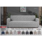 Bella Home Altınkoza Çekyat Stil Strech Koltuk Örtüsü (3+3) - Likralı - Lastikli - Oturma Grubu - Kırık Beyaz