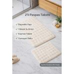 Bella Home Artos 2’li Banyo Paspas & Klozet Takımı | Yumuşak ve Kaymaz Taban - Bej