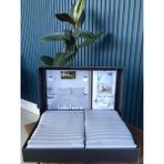 Bella Home Çift Kişilik Çizgili Saten Nevresim Takımı - Lüks Kutulu - Gri - 200 x 220 cm