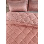 Bella Home Çift Kişilik Jakarlı Uyku Seti - Wellsoft Yorgan - 4 Parça - Pvc Orijinal Çantalı - Gül Kurusu - 195 x 215