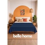 Bella Home Çift Kişilik Natural Tek Pike – 200X230 cm | Doğal Görünümlü | Hafif & Nefes Alabilir - Lacivert