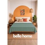 Bella Home Çift Kişilik Natural Tek Pike – 200X230 cm | Doğal Görünümlü | Hafif & Nefes Alabilir - Mint
