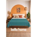 Bella Home Çift Kişilik Natural Tek Pike – 200X230 cm | Doğal Görünümlü | Hafif & Nefes Alabilir - Petrol