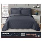 Bella Home Lydia Kadife Yatak Örtüsü Çift Kişilik - Antrasit - 250 x 260 cm