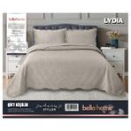 Bella Home Lydia Kadife Yatak Örtüsü Çift Kişilik - Bej - 250 x 260 cm