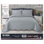 Bella Home Lydia Kadife Yatak Örtüsü Çift Kişilik - Gri - 250 x 260 cm