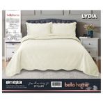 Bella Home Lydia Kadife Yatak Örtüsü Çift Kişilik - Krem - 250 x 260 cm