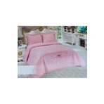 Bella Home Pembe Çift Kişilik Abiye Yatak Örtüsü Güpürlü Dantelli 250*260Cm