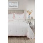 Bella Home Perla Çift Kişilik Nakışlı Yatak Örtüsü Takımı - 240x260 cm - Pvc Çantalı - Günlük ve Çeyizlik Pudra