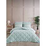 Bella Home Tek Kişilik Jakarlı Uyku Seti - Wellsoft Yorgan - 3 Parça - Pvc Orijinal Çantalı - Mint