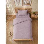 Bella Home Tek Kişilik Nevresim Takımı | Jelatin Ambalajlı | Konforlu ve Şık Tasarım | Günlük Kullanım - Açık Mor - 160 x 220 cm