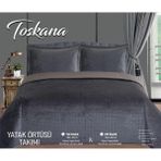 Bella Home Toscana Çift Kişilik Kadife Yatak Örtüsü Seti - 240X260 cm - Antrasit - 240 x 260 cm