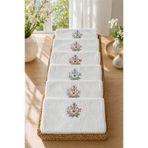 Bella Home Yoncagül 50x90 cm El Havlusu | 6 Adet | Kadife Dokulu, Jakarlı & 3D Nakışlı, Şık ve Kullanışlı