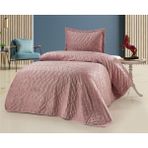 Bella Home Zara Kadife Yatak Örtüsü Tek Kişilik - Pudra - 180 x 240 cm