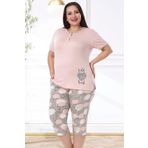 Bella Linda Büyük Beden Bermuda Kadın Pijama Takımı