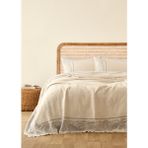 Bella Maison %100 Pamuk Paisley Jakarlı Çift Kişilik Yatak Örtüsü Seti Mavi (240X260 Cm) - 240 x 260 cm