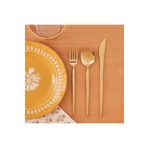 Bella Maison 5002867934 Siena 18 Parça 6 Kişilik Gold Tatlı Çatal Kaşık Bıçak Seti