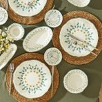 Bella Maison Adelina 26 Parça 6 Kişilik Desenli Kahvaltı Takımı Stoneware Yeşil Renkli