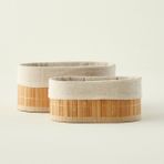 Bella Maison Bres Bambu Düzenleyici Kutu 2'li Naturel Renkli Katlanabilir Özellikli 22x13 cm ve 19x11 cm Boyutlarıyla