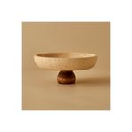 Bella Maison Ephesus Traverten Ayaklı Sunum Kasesi Naturel (25 cm)