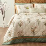 Bella Maison Flores Kapitoneli Çok Amaçlı Çift Kişilik Yatak Örtüsü Seti (240X220 Cm) - Renkli - 240 x 220 cm