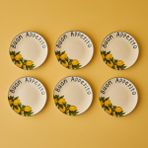 Bella Maison Lemoncello Porselen 6'lı Pasta Tabağı Seti 19 cm - Çok Renkli