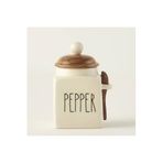 Bella Maison Pepper Seramik Kavanoz Krem (330 ml)