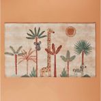 Bella Maıson Safari Kids Hayvan BASKILI%100 Polyester Kilim, Somon, 80X150 cm - Standart