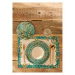 Bella Maison Van Gogh Almond Blossom Porselen 24 Parça 6 Kişilik Yemek Takımı Turkuaz