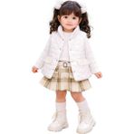 Bella Rose Kız Çocuk 3’lü Şık Takım (Bluz + Yelek + Etek) - 4 Yaş - 00-Beyaz