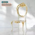 Bella Sandalye Sert Plastik Beyaz Gold Koltuk Bahçe Balkon Mutfak Yemek Masası Sandalyesi