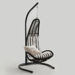 Bella Swing Kahve Rattan Zebra Oturumlu Salıncak