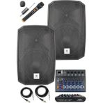 Bella Vista 2 Adet 12 Inç Aktif Hoparlör ve Mikser Seti (1200W + 1200W)