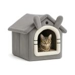 Bella Vista Yumuşak Kedi Yatağı - Derin Uyku Evi, Gri