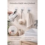 BellaBagno Siyah Banyo ve Mutfak İçin Güçlü Yapışkan Askılar, Kancalar, Duvar Askıları ( 1 Adet )