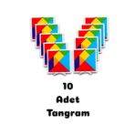 Bellacasa 10 Adet Tangram,Ahşap 10'lu Tangram,Eğitici Öğretici Oyuncak,Toptan Oyuncak,Ahşap Oyuncak