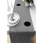 Belle Benoit Dijital Baskılı Dekoratif Masa Runner – 140x40 cm, Siyah Gri Tarzı, Masa Örtüsü, Leke Tutmaz Kumaş