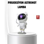 Belle Fusion Bfs Bluetooth Müzikli Astronot Projeksiyon Lambası Yıldız ve Ay Efektli