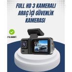Belle Fusion Mey Ithalat® 1080P Üç Kameralı Araç Kamerası Wi-Fi Destekli Park Modu ve G-Sensörlü