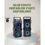 Belle Fusion Mey Ithalat® 1200 Mah Şarjlı LED Işıklı Bluetooth Hoparlör – Fm Radyolu, Hafıza Kart Destekli