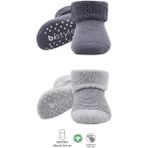 Belle Fusion Mey Ithalat® 2'li Çemberli Kaymaz Havlu Soket Çorap 10503 Gri-Antrasit