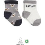 Belle Fusion Mey Ithalat® 2'li Love Dog Penye Soket Çorap 10118 Gri