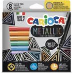 Belle Fusion Mey Ithalat® 8 Renk Fine Tip Metalik Keçeli Kalem Seti