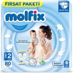 Belle Fusion Mey Ithalat® Bebek Bezi Fırsat Paketi 2 Beden 3-6 kg 80 Adet